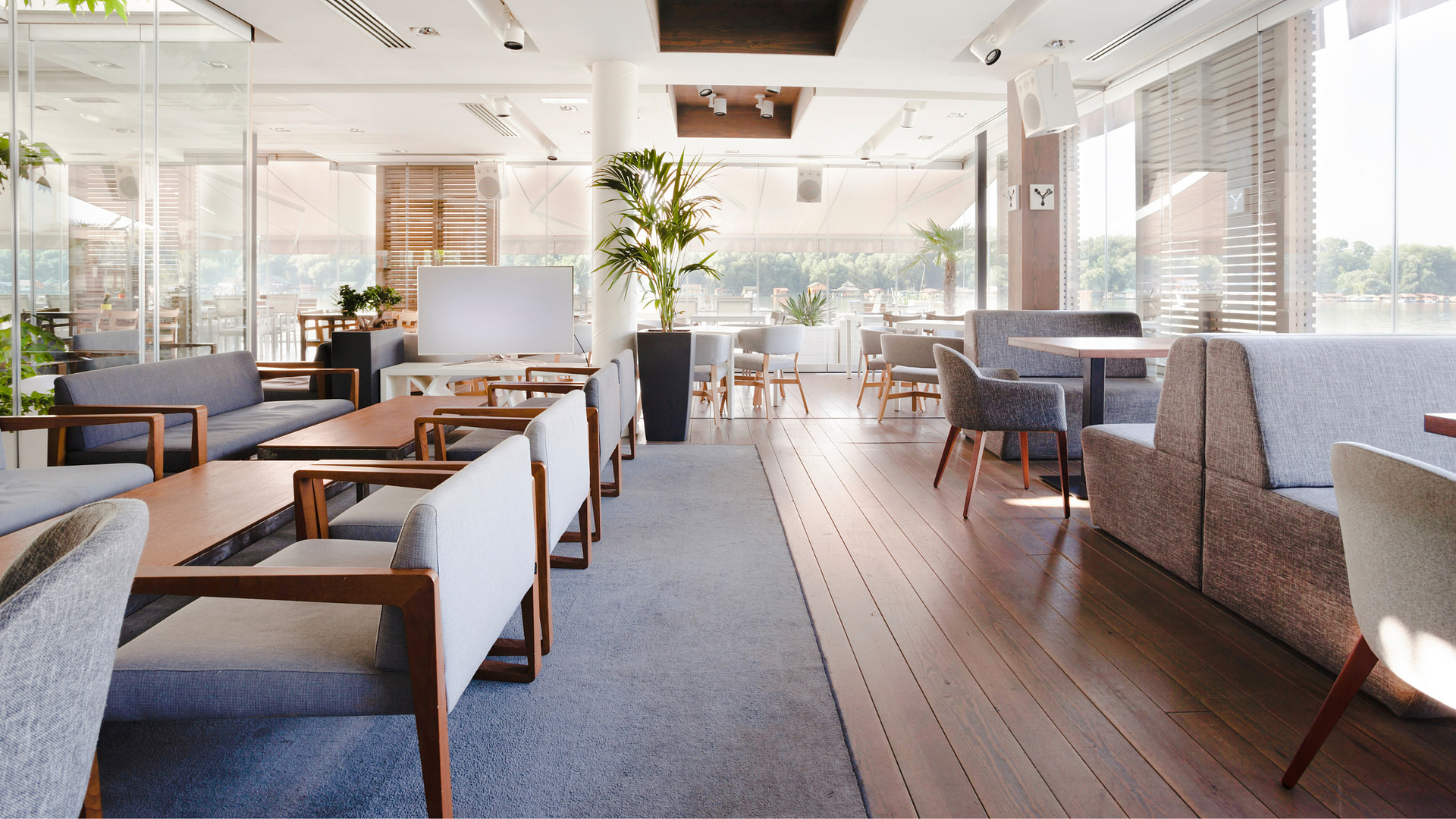 commercial lobby wood